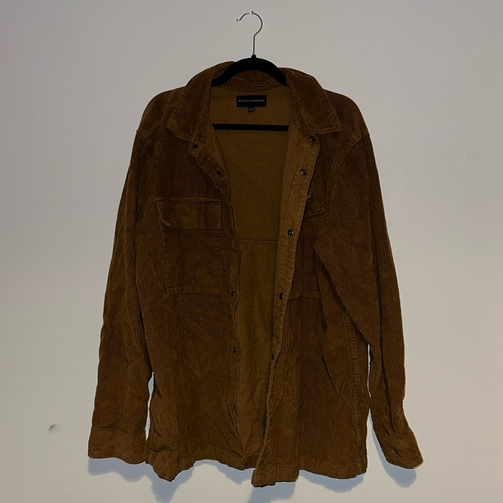 Brown corduroy shacket